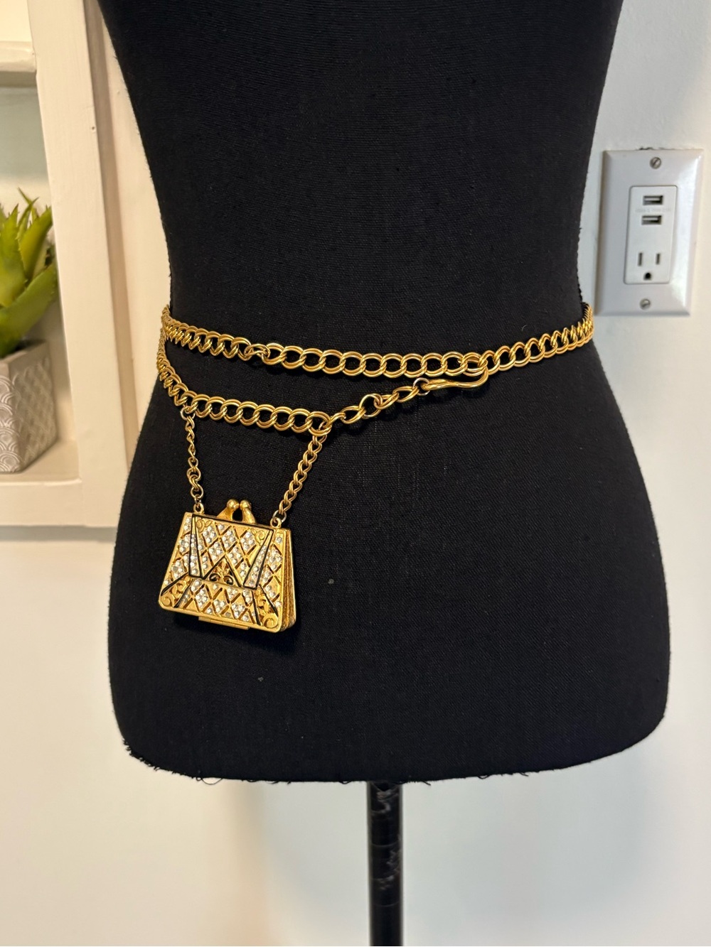 Double Chain Belt With Mini Purse